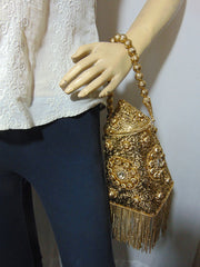 Women gift Silver Metal bag Bridal Clutch