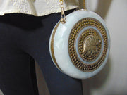 Elephant inlay Round shaped Box Clutch Bag