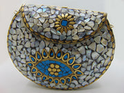 sea shell Multi Mosaic Heart design clutch bags