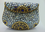 seashell Mosaic metal clutch bag