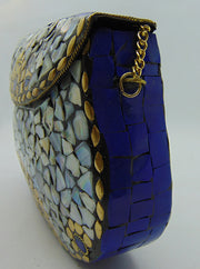 seashell Mosaic metal clutch bag