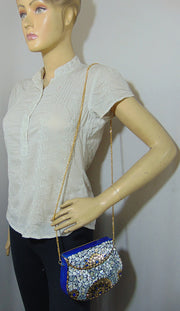 seashell Mosaic metal clutch bag