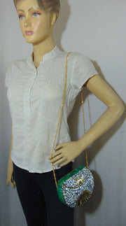 seashell Mosaic metal clutch bag