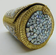 Cylinder Round Stone Metal bag clutch