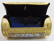 Cylinder Round Stone Metal bag clutch
