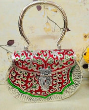 Metal Handle Clutch Bag Girl Women Party Gift