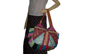 KATHA ZARI WORK  ROUND SHOULDER BAG