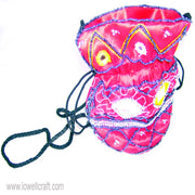 SATIN EMBROIDED DRAWSTRING