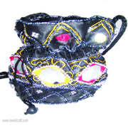 SATIN EMBROIDED DRAWSTRING