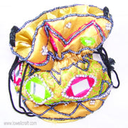 SATIN EMBROIDED DRAWSTRING