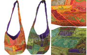 PATCHWORK ETHNIC SHOULDER BAG WITH SHELL