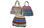 SKIRT STYLE SEQUENCE BORDER ETHNIC BAG(GLITTER BAG )