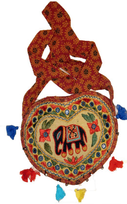 HEART SHAPE ETHNIC BAG