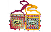 ELEPHANT PATCH ETHNIC SHOULDER BAGS