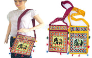 ELEPHANT PATCH ETHNIC SHOULDER BAGS