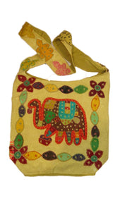 PATCHWORK CANVAS SHOULDER BAG