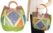 CANE HANDLE ETHNIC BAG