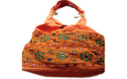 MIRROR WORK PATCH WORK CANVAS BAG