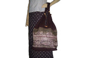 SARI BORDER CANVAS SHOULDER BAG
