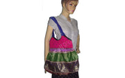SILK BORDER SHOULDER SKIRT BAG