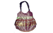 SILK BORDER SHOULDER SKIRT BAG