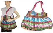 SILK BORDER SHOULDER SKIRT BAG