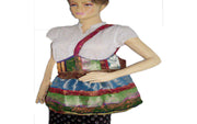 SILK BORDER SHOULDER SKIRT BAG
