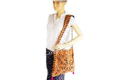 STONE WASH FABRIC SHOULDER BAG