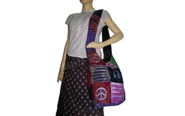 STONE WASH ETHNIC SHOULDER BAG