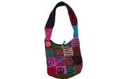 PEACE SIGN COTTON STONE WASH BAG