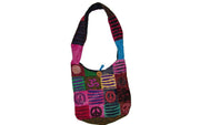 PEACE SIGN COTTON STONE WASH BAG