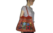 SILK BORDER & SILK PATCH SHOULDER SKIRT BAG(CHAKLI BAG)