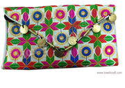 MEDIUM SIZE ETHNIC CLUTCH BAG WITH COIN