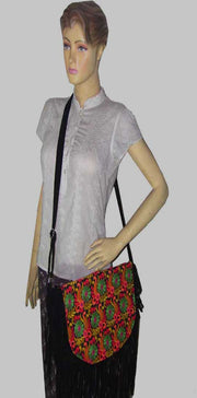 INDIAN ETHNIC SHOULDER BAG WITH FRINGE