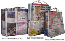 NEWS PAPER SHOPPING BAG(28WX40HX6G ,25WX30HX10G,33WX33HX12G (CM)