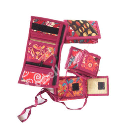 JUTE FABRIC WALLET WITH MOBIE POCKET