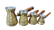 Etching Golden Brass Turkish Tea Pot 4 pcs set