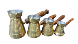 Etching Golden Brass Turkish Tea Pot 4 pcs set
