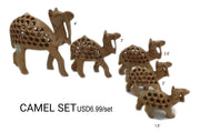 WOODEN CARVED ANIMAL & BIRD SET