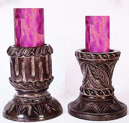 THICK CANDLESTICK WOODEN  HOLDER