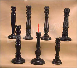 PILLAR WOODEN CANDLESTICK  HOLDER