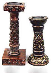 PILLAR WOOD CANDLE HOLDER