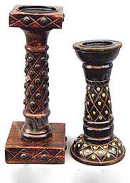 PILLAR WOOD CANDLE HOLDER