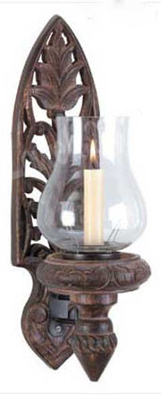 WALL HANGING WOOD CANDLESTICK  HOLDER
