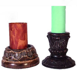 THICK CANDLESTICK WOODEN  HOLDER
