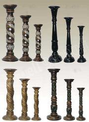 DIFFERENT COLOR WOODEN CANDLESTICK  HOLDER