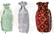 Printed Fabric Wine Bottle Bag