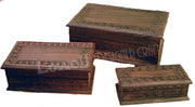 WOODEN  CARVED JEWELRY BOX