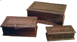 WOODEN  CARVED JEWELRY BOX