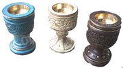 LARGE WOODEN & BRASS CHARCOAL INCENSE CONE BURNER HOLDER WARMER